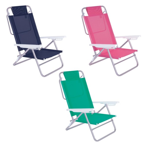 SILLA RECLINABLE 6 POSICIONES ALUMINIO SUMMER COLORES SURTIDOS VERDE