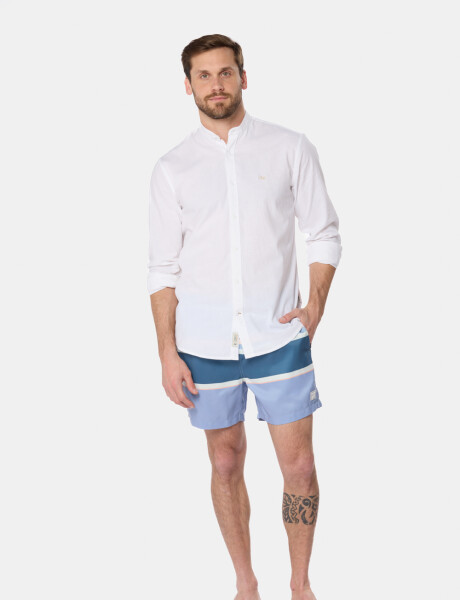 SHORT DE BAÑO RAYADO Azul