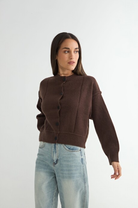 CARDIGAN CORDATA MARRON