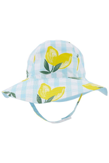 Gorro reversible con protección UPF 50+, diseño limones Sin color