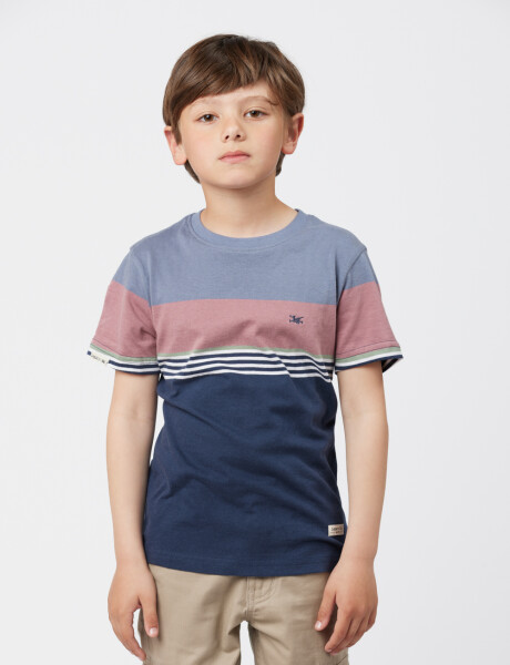 REMERA RAYADA Azul