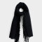 Bufandas Boho Bufanda Jacquard Con Flecos - Negro