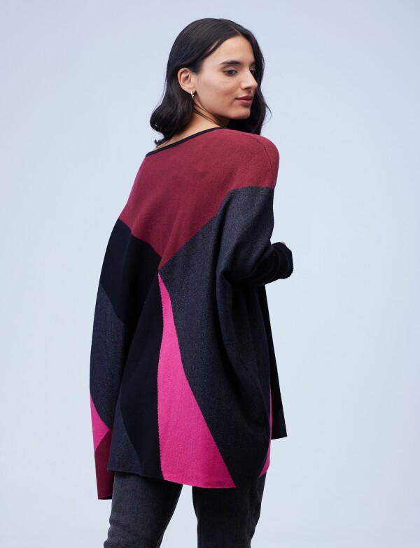 Buzo Poncho Oversize BORDEAUX/MULTI