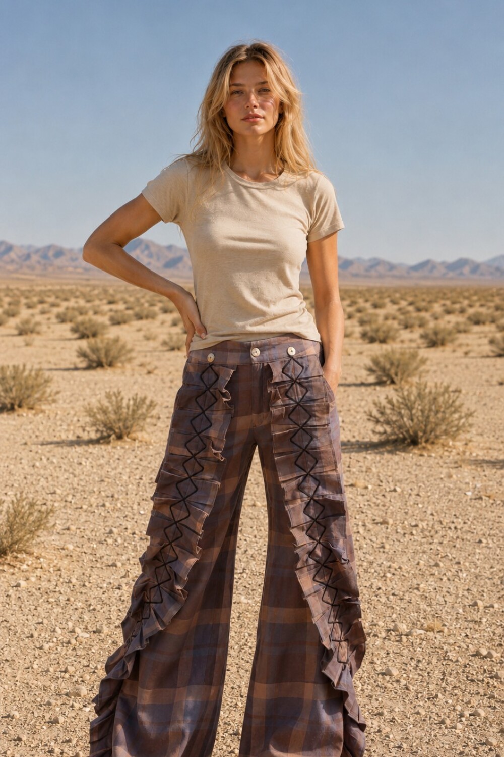 Cuadrillé Dancing Queen Pants Chocolate / Azul