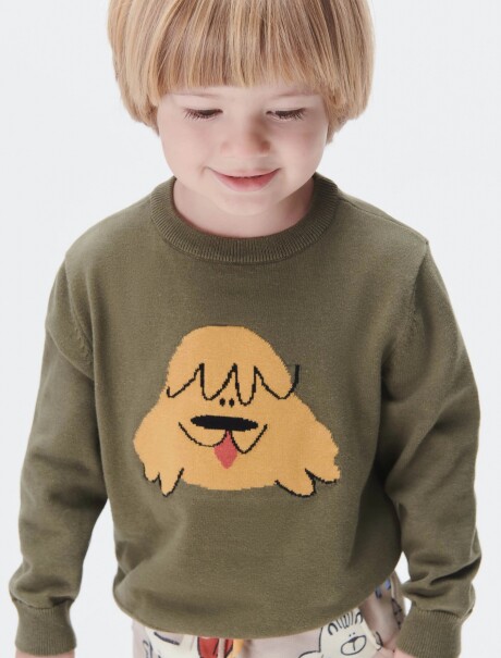 BUZO INFANTIL CON ESTAMPA VERDE