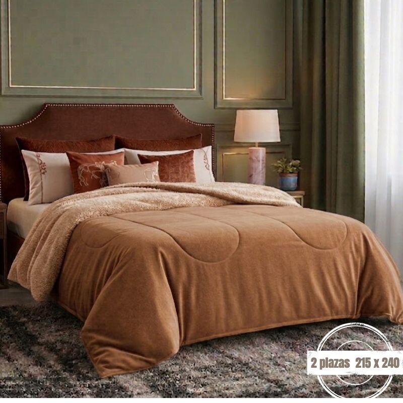 Acolchado Suavela Queen beige 2 plazas 215 x 240