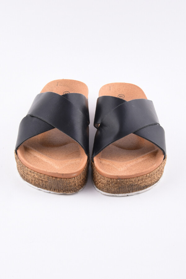 Sandalia con tiras cruzadas Negro
