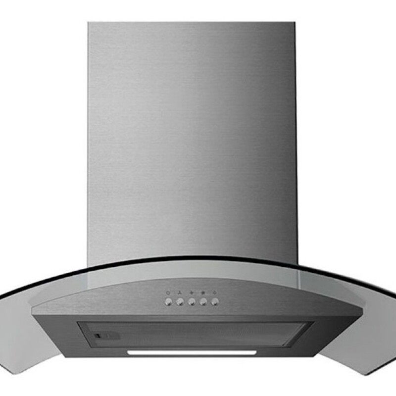 Campana Extractora 60 Cms Inox Curva Con Vidrio Campana Extractora 60 Cms Inox Curva Con Vidrio