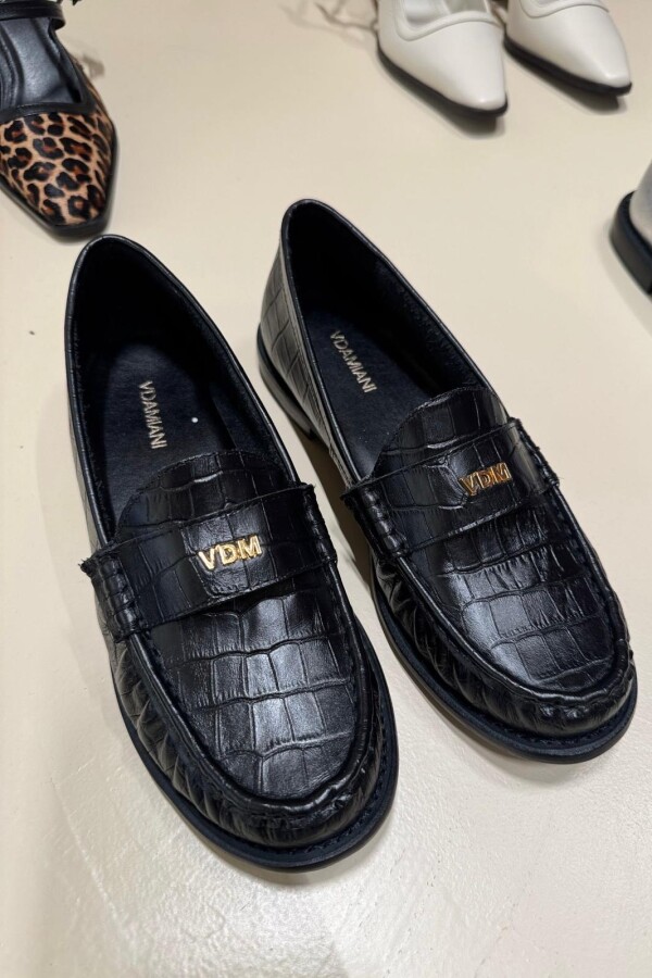 Mocasín Croco Negro