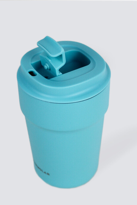 Vaso Termolar con tapa Turquesa