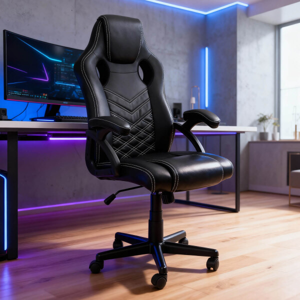 Silla Gamer Ergonomica Escritorio Reclinable Soporta 200kg Cuero Sintético Imback Color Negro Silla Gamer Ergonomica Escritorio Reclinable Soporta 200kg Cuero Sintético Imback Color Negro