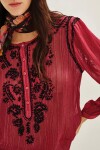 Camisa Gandha Lurex Bordo