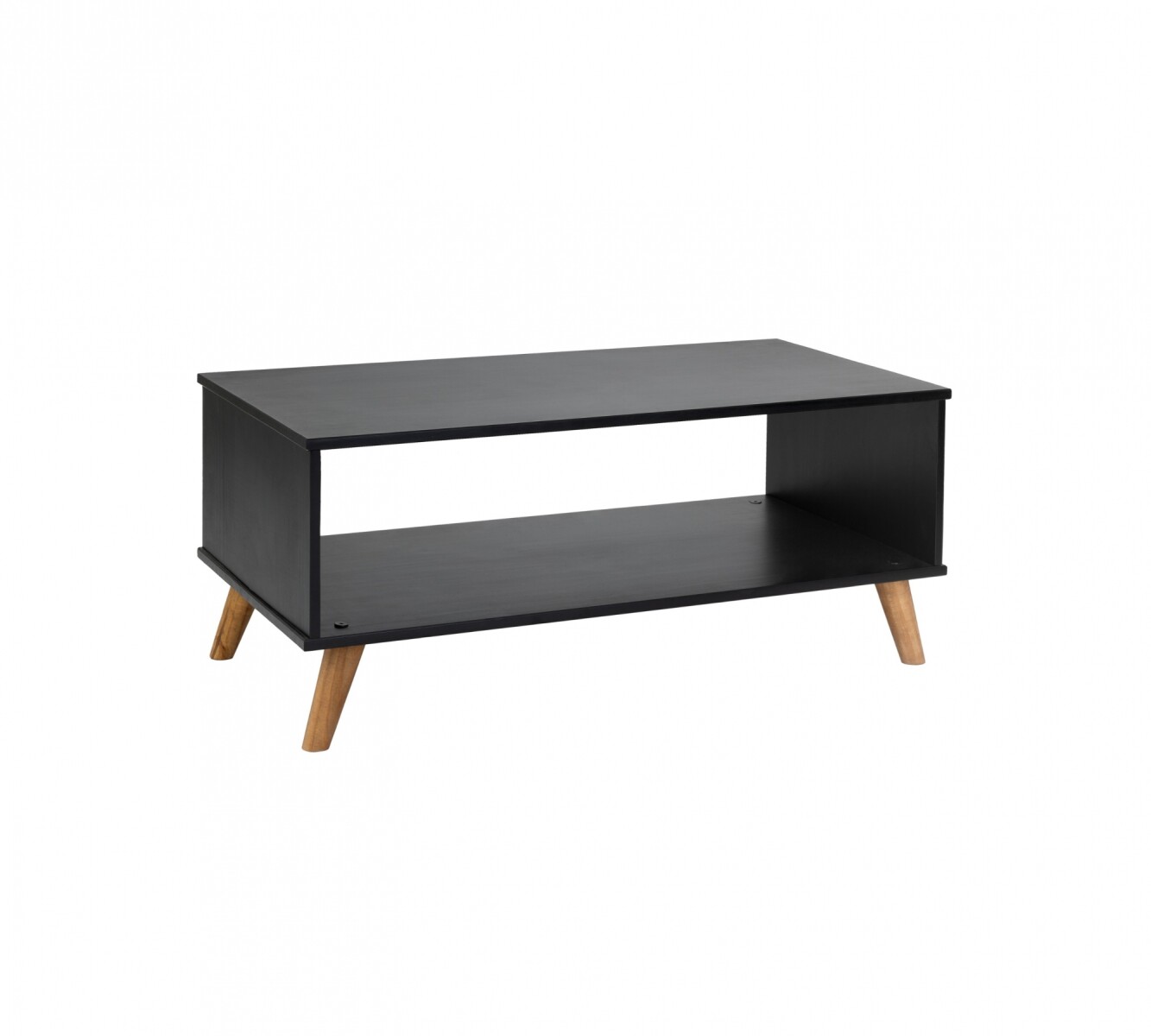 Mesa De Living Minimalista - Madera Maciza - Linea Dublin - Negro 