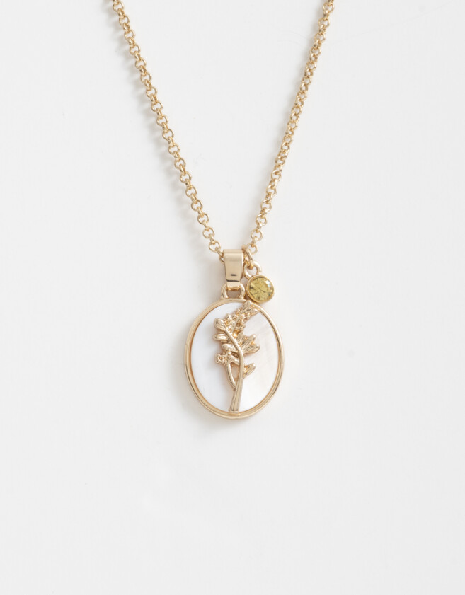 Cadena Corta con Dije Flores Collar Corto Con Flores - Dorado
