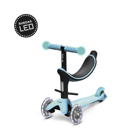 Monopatín Glow 3 en 1 Micro Glow LED Ajustable con 3 Ruedas U