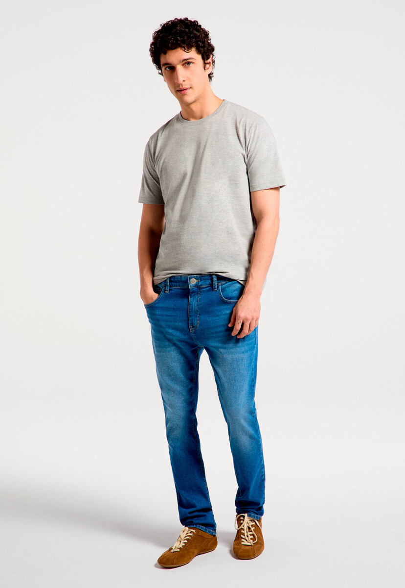 PANTALONES VAQUEROS AJUSTADOS BÁSICOS CON ELASTANO - AZUL 