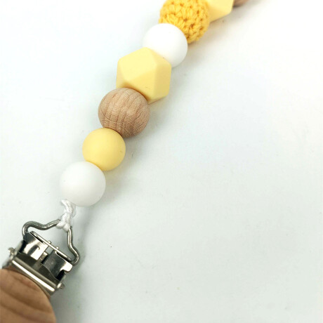 Porta chupete de madera Amarillo