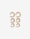 Aros Argollas Set Metal Set De Argollas Metal - Dorado