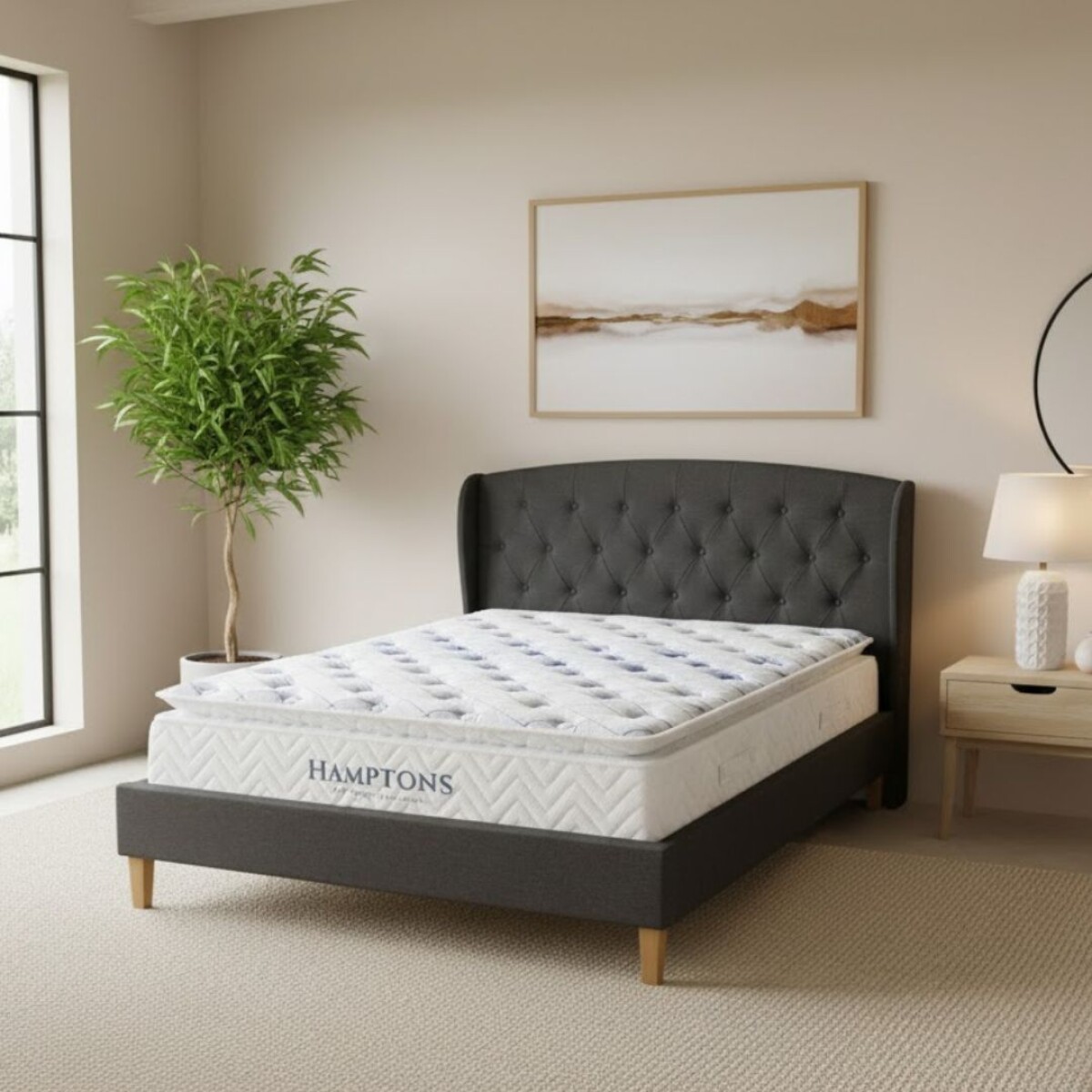 Sommier 2 Plazas Hamptons Hybrid Rhenium con Respaldo 