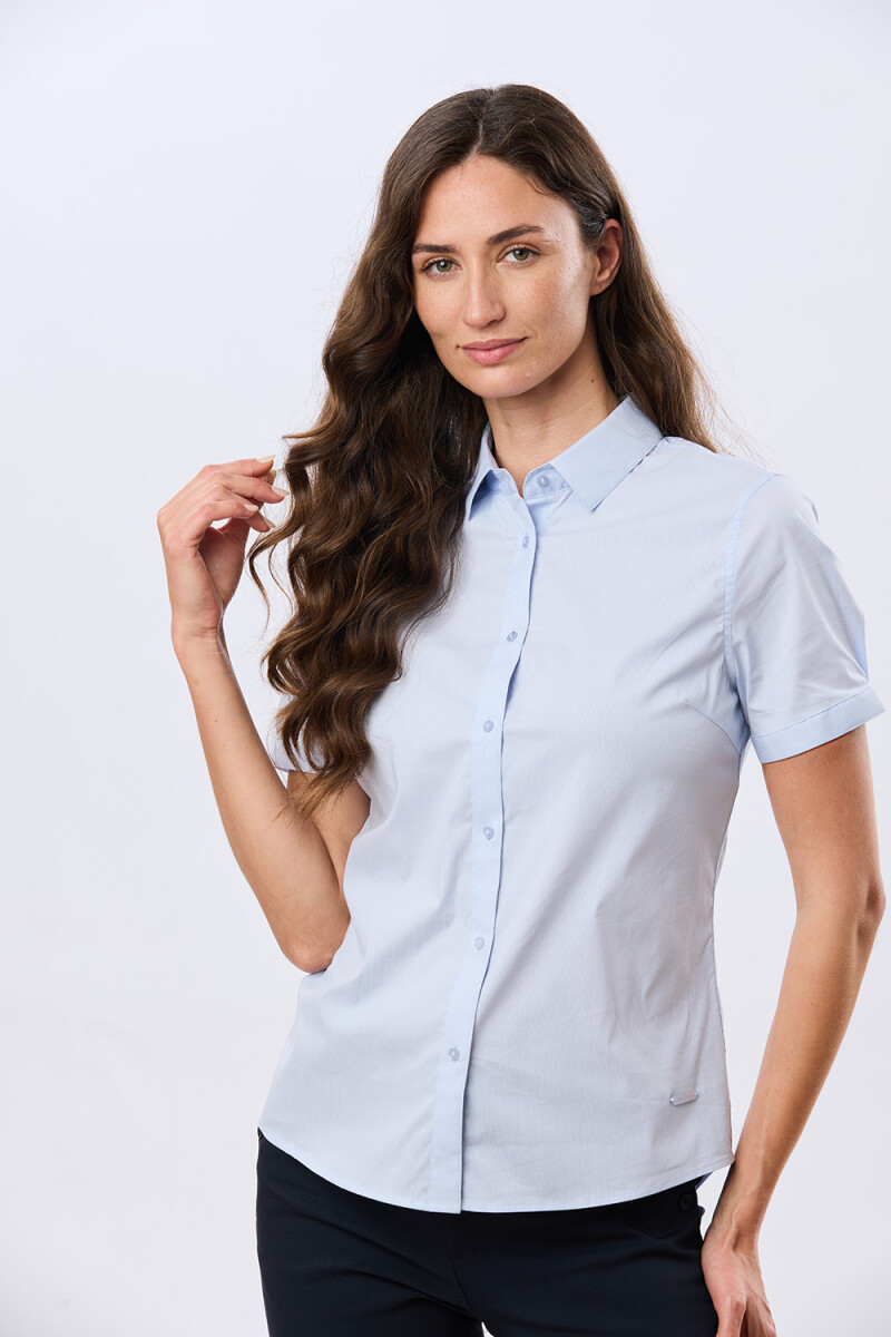 CAMISA RAYADA - Celeste 