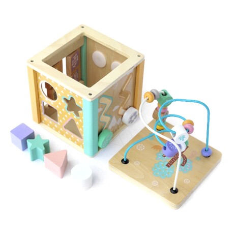 Cubo Didáctico Infantil Juego de Actividades 5en1 de Madera Multicolor