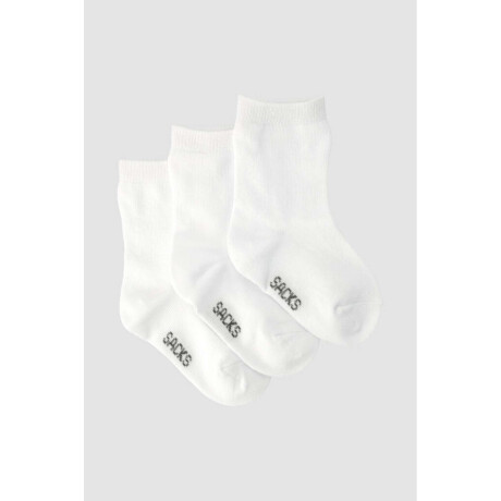 Medias pack x 3 lisas Blanco