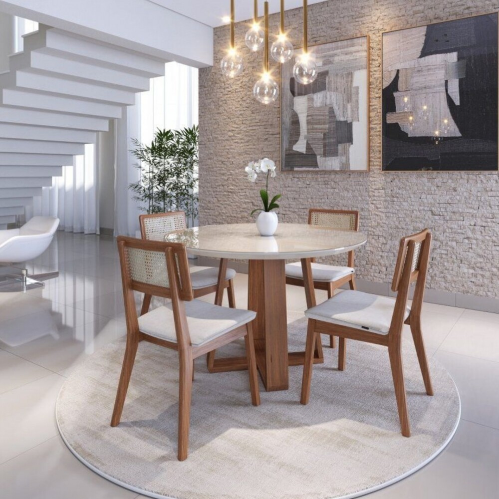 Silla de Comedor Classic - Línea Manhattan Tela Lino/Natural