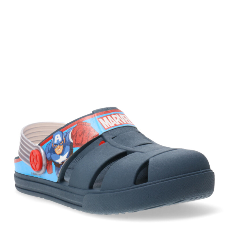 Sandalias Infantiles Marvel Revolution Capitan America Kids Azul - Plateado