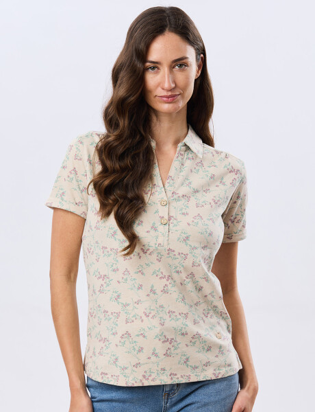 CAMISA ESTAMPADA DE ALGODÓN Beige