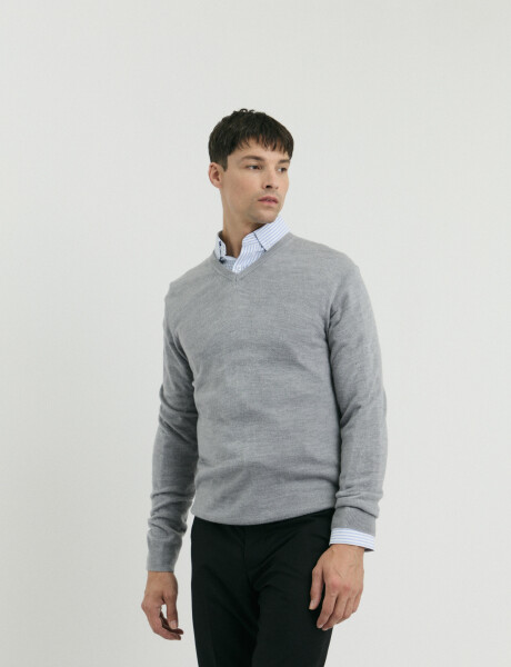 470313 SWEATER V HARRINGTON URBAN Gris Medio Melange