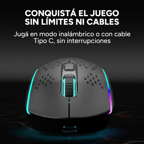 Mouse Gamer Inalambrico Xtrike Me 7 Boton 8000 Dpi Rgb Usb Color Negro