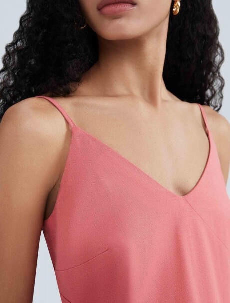 BLUSA CON ESCOTE EN V ROSA