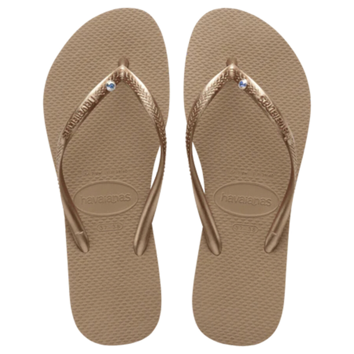 Ojotas Havaianas Slim Crystal Swarovski II - Dorado 