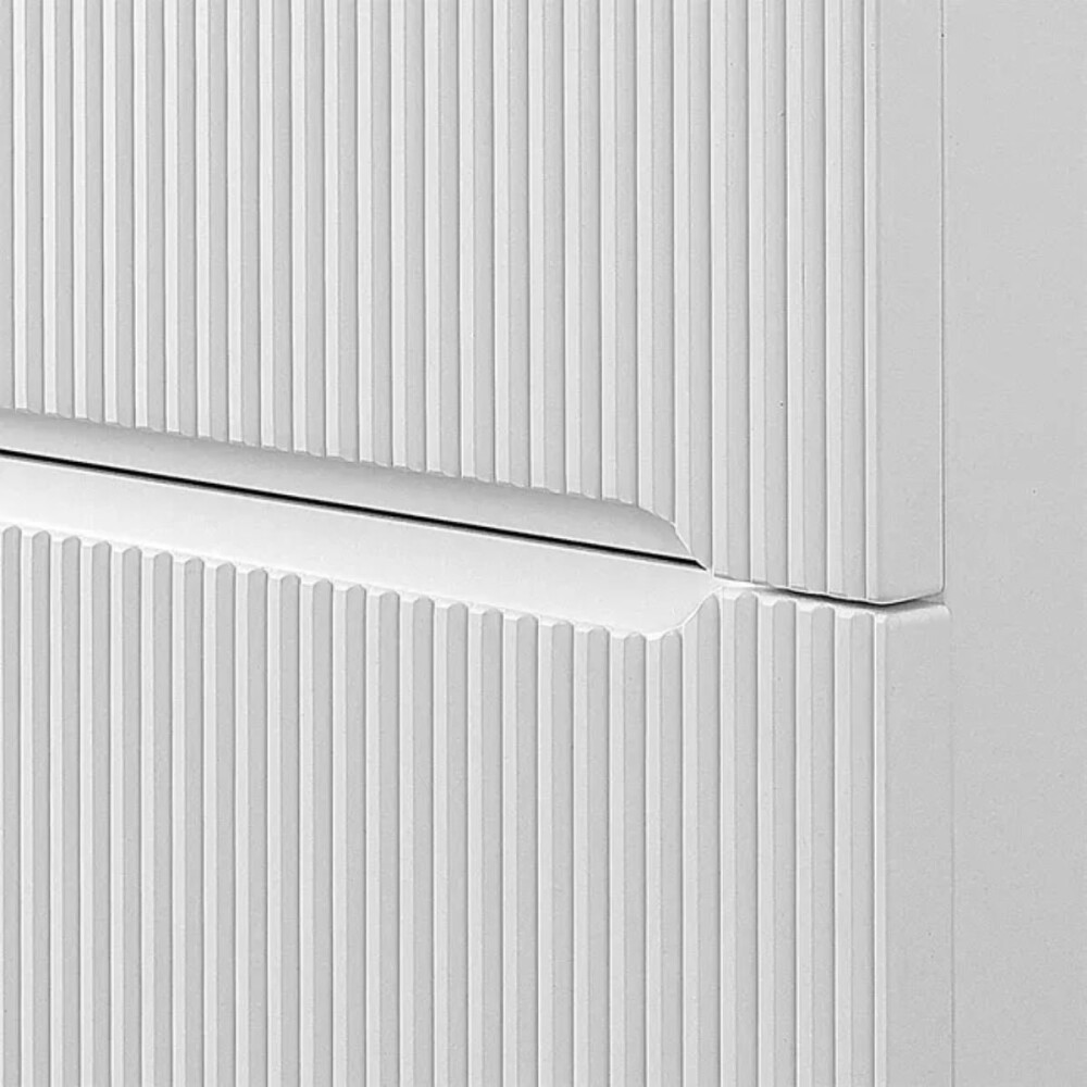 Mueble de baño 2 cajones Blanco Ripado 60cm Mueble De Baño 2 Cajones Blanco Ripado 60cm