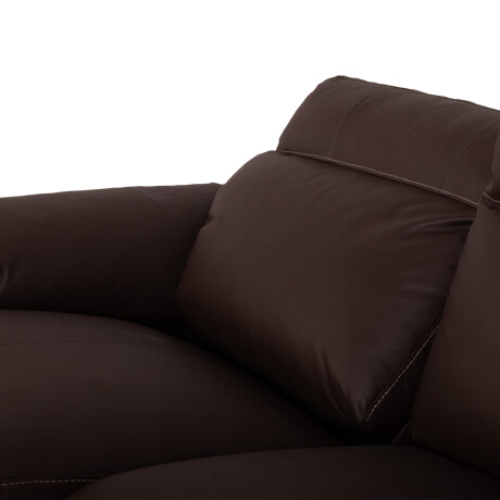 SOFÁ RECLINER 3 CUERPOS CUERO-100-NATURAL MARRON IMPERIAL CHOC.