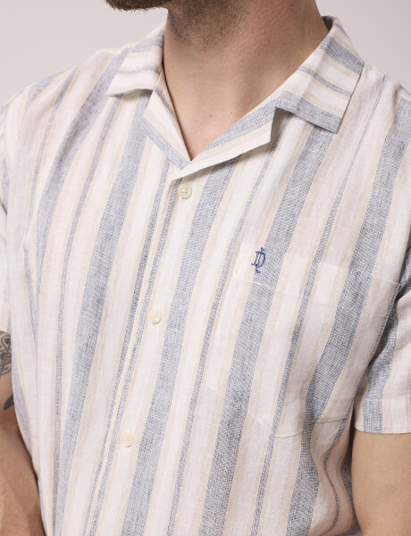 Camisa mc rayada azul