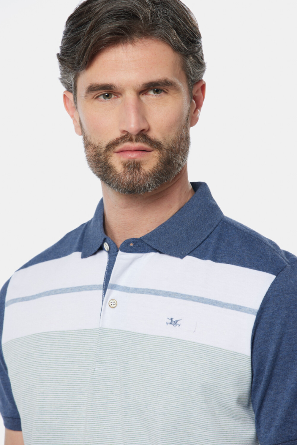 POLO JERSEY RAYADA Azul