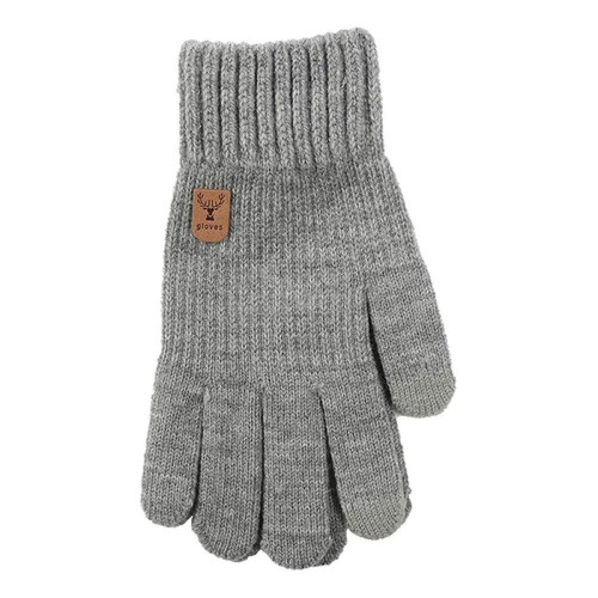 Guantes de Lana Lisos Canva Funcionan con Celulares o Tablets - Gris 