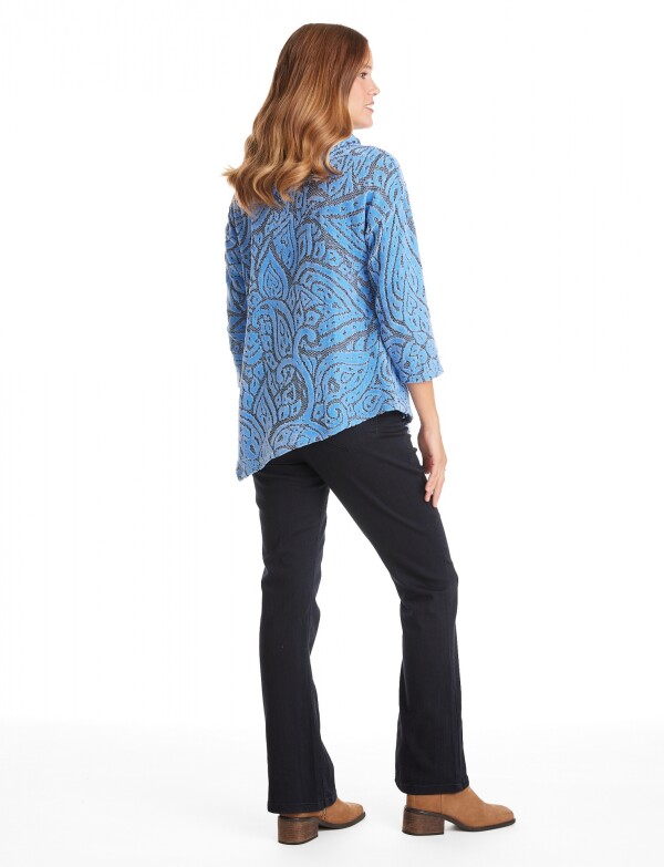 Buzo Labrado Flores AZUL/MULTI