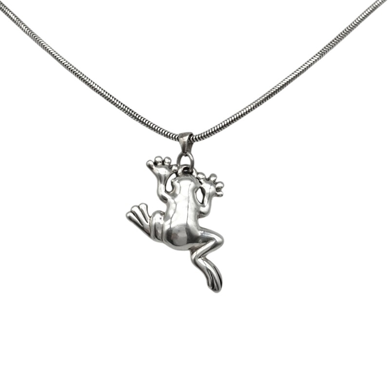 Dije Colgante Rana-Plata 925 Inflada-Sin Piedra-CP3361 Sinpiedra