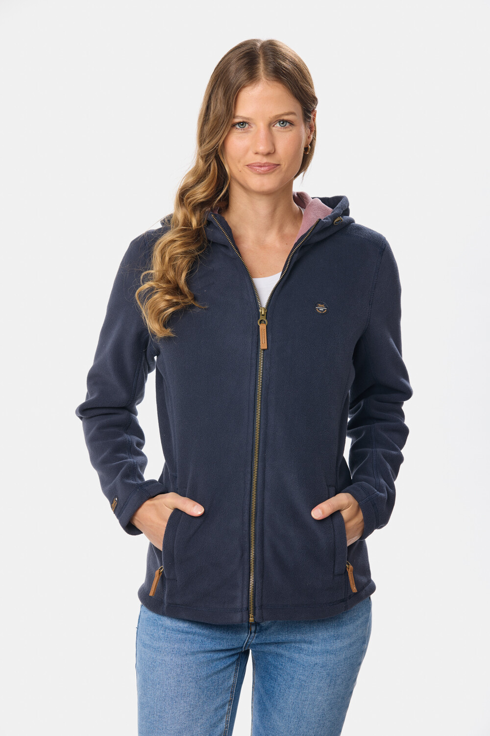 CAMPERA POLAR CON CAPUCHA Azul