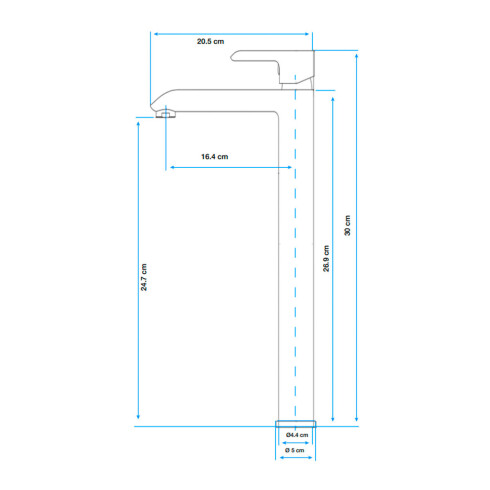 Griferia De Lavatorio Alto Linea Alassio Ii Aqualia Monocomando Negro Mate GAMAS DE NEGRO