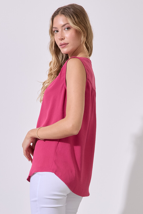 Blusa Escote V FUCSIA