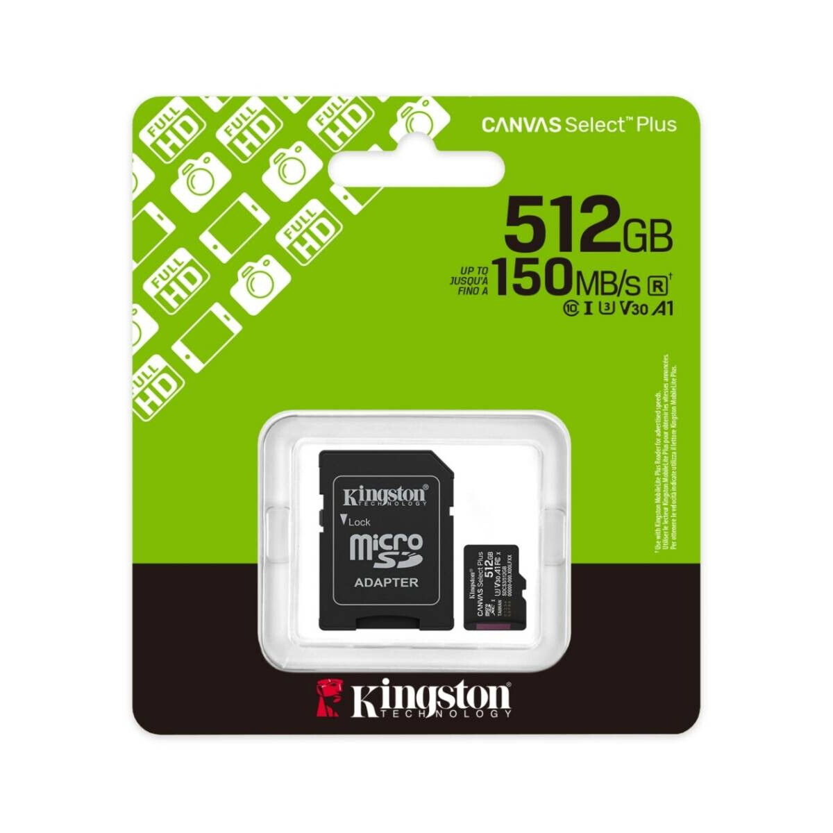 Memoria Kingston Micro SDCS3 512GB Canvas Select Plus 