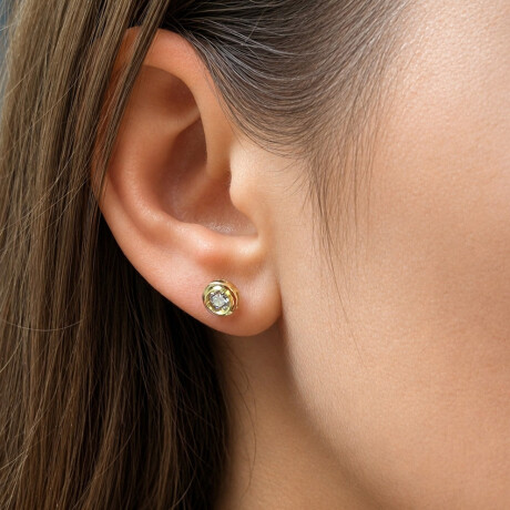 Caravanas Dot de oro amarillo 18k con circonia Caravanas Dot de oro amarillo 18k con circonia