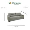 SOFA 3 CUERPOS - TAPIZADO PU MARFIL SOFA 3 CUERPOS - TAPIZADO PU MARFIL