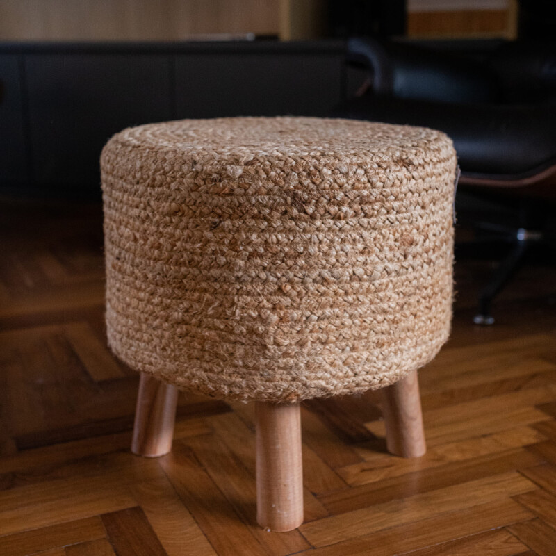 Banco taburete de yute Banco taburete de yute