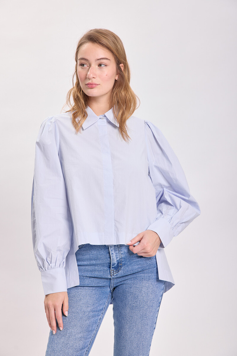 Camisa hombreras Celeste