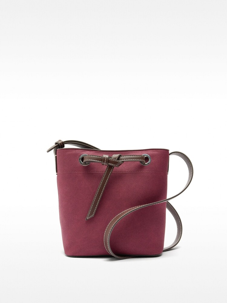 Bolso Bombonera Efecto Piel burdeos