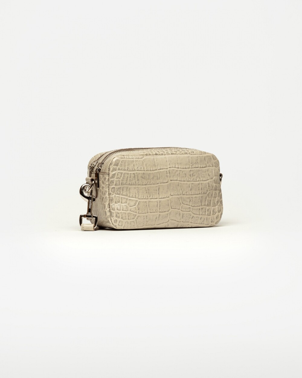 Bandolera New Eterial en Cuero Croco Shine Taupe